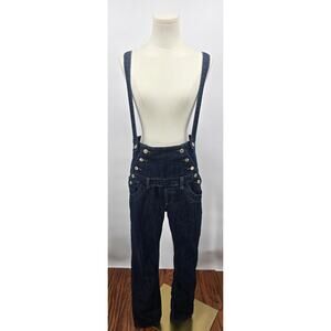 Almost Famous Game Day Darkwash Half Overalls